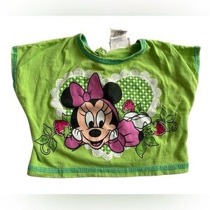 Vintage Disney Minnie Mouse Lime Green Baby Tee